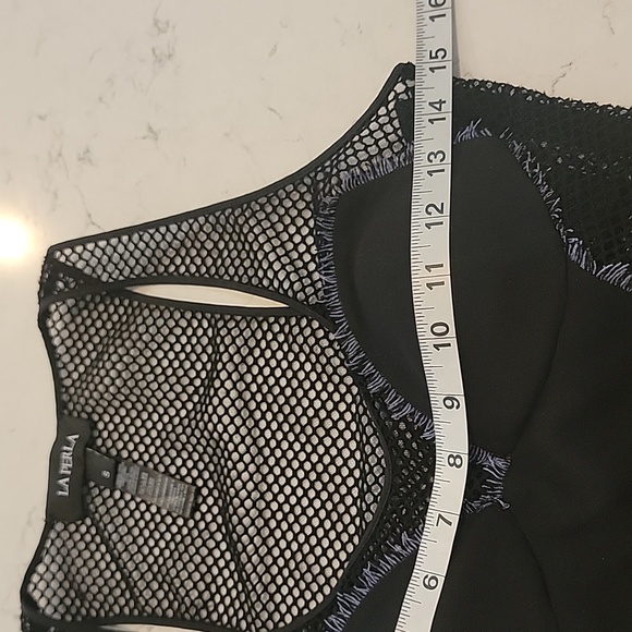 La Perla double split goth fishnet sheer  bodice long slip gown size small - Picture 13 of 13